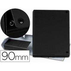 Carpeta proyectos pardo folio lomo 90 mm carton forrado negro con broche