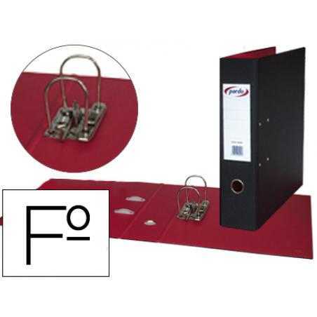 Archivador de palanca pardo folio plastico 2 anillas de 70 mm color negro