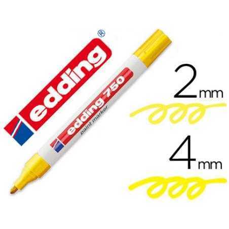 Rotulador edding punta fibra 750 amarillo punta redonda 2-4 mm