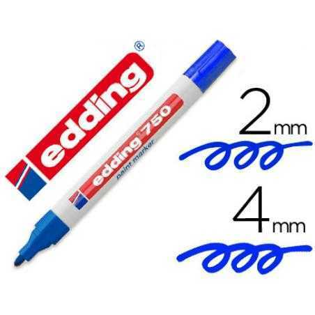 Rotulador edding punta fibra 750 azul punta redonda 3,5 mm