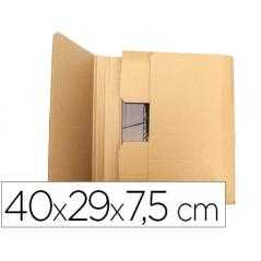 Caja para embalar libros q-connect carton reciclado canal simple 3 mm color kraft 400x290x75 mm
