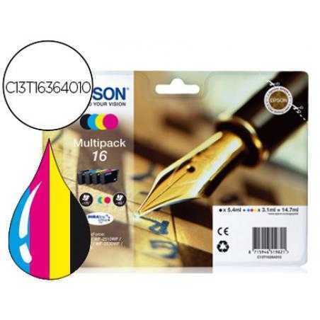 Ink-jet epson 16xl multipack workforce wf-2010w wf-2510wf wf-2520nf wf-2530wf wf-2540wf negro amarillo cian y magenta