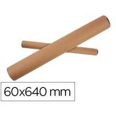 Tubo de carton q-connect portadocumentos cartoncillo encolado reciclado 1,8 mm con 2 tapas de plastico 60x640 mm