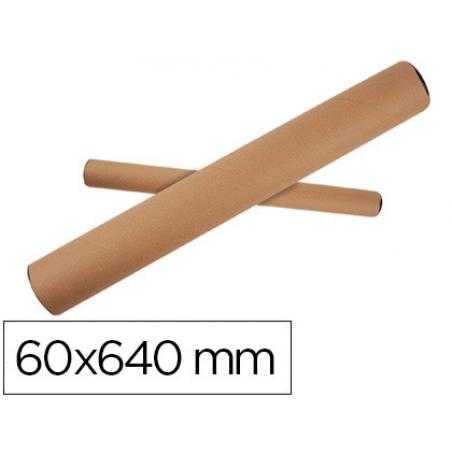Tubo de carton q-connect portadocumentos cartoncillo encolado reciclado 1,8 mm con 2 tapas de plastico 60x640 mm