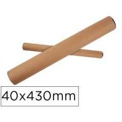 Tubo de carton q-connect portadocumentos cartoncillo encolado reciclado 1,8 mm con 2 tapas de plastico 40x430 mm