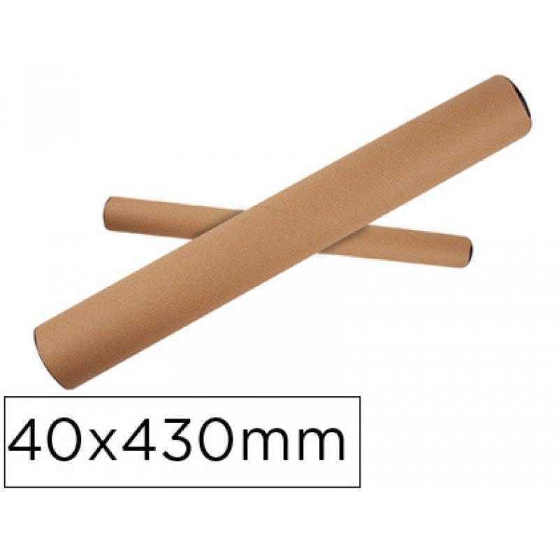 Tubo de carton q-connect portadocumentos cartoncillo encolado reciclado 1,8 mm con 2 tapas de plastico 40x430 mm