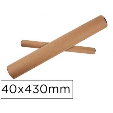 Tubo de carton q-connect portadocumentos cartoncillo encolado reciclado 1,8 mm con 2 tapas de plastico 40x430 mm