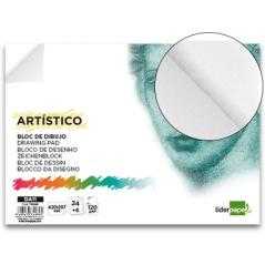 Bloc dibujo liderpapel artistico encolado 297x420 mm 30 hojas 120g/m2 sin recuadro