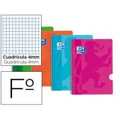 Bloc espiral oxford tapa plastico optik paper folio 80 hojas 90 gr cuadros 4 mm
