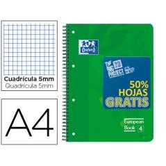 Bloc espiral oxford tapa plastico optik paper microperfdin a4 120 h 50% hojas gratis cuadros 5 mm con 3 separadores