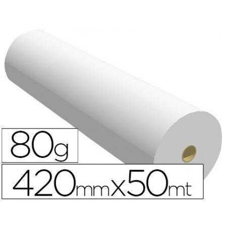 Papel reprografía para plotter 420mmx50mt 80gr impresión ink-jet