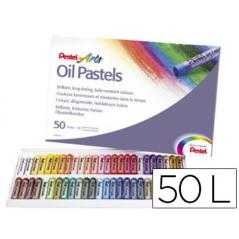 Lápices pentel oil pastel caja de 50 colores surtidos