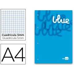 Bloc encolado liderpapel cuadro 5 mm azul a4 natural 100 hojas 100 g/m2