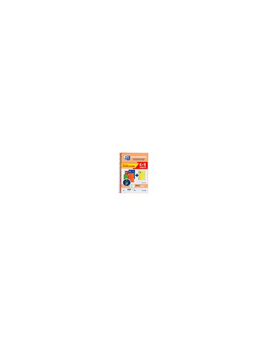 Cuaderno espiral oxford tapa extradura folio 80 hojas 90 gr cuadro 4 mm colores vivos pack de 4+1 unidades
