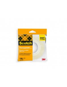 Cinta adhesiva scotch 508 transparente 33x19 mm facil de cortar encelofada individual