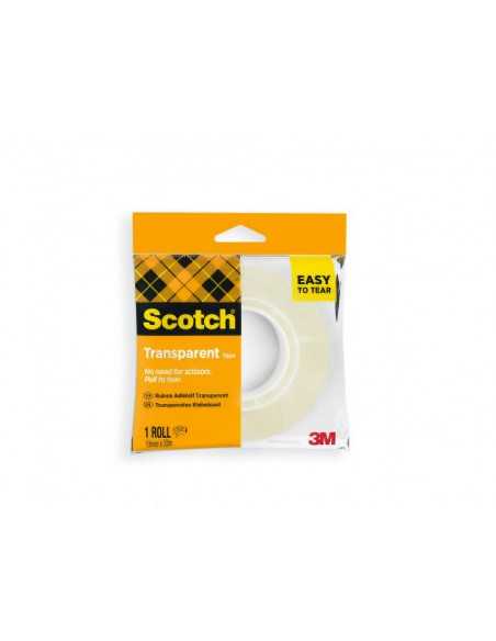 Cinta adhesiva scotch 508 transparente 33x19 mm facil de cortar encelofada individual