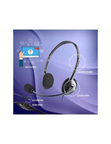 Auricular ngs headset ms103 max con microfono y control de volumen longitud cable 1,5 mt color negro
