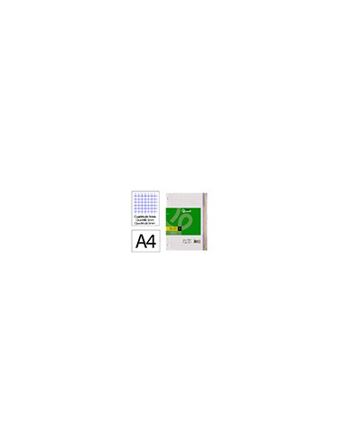 Recambio liderpapel a4 120 hojas 90gr cuadro 5 mm 4 taladros bandas de 5 colores pasteles