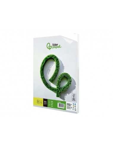 Papel liderpapel a4 80g/m2 liso paquete de 250 hojas