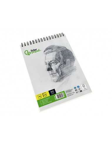 Bloc dibujo liderpapel esbozos espiral din a6 105x148mm 100 hojas 90gr/m2 sin recuadro