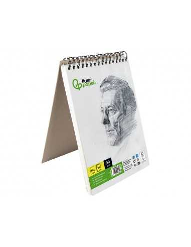 Bloc dibujo liderpapel esbozos espiral din a6 105x148mm 100 hojas 90gr/m2 sin recuadro