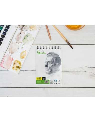 Bloc dibujo liderpapel esbozos espiral din a6 105x148mm 100 hojas 90gr/m2 sin recuadro