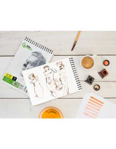 Bloc dibujo liderpapel esbozos espiral din a6 105x148mm 100 hojas 90gr/m2 sin recuadro