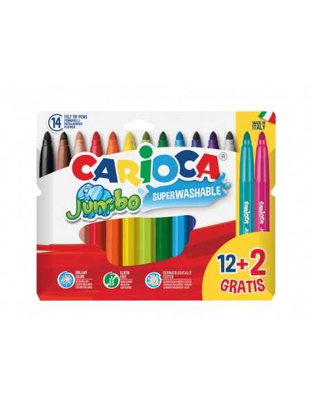 Rotulador carioca jumbo punta gruesa estuche de 12 unidades colores surtidos + 2 gratis Rotulador carioca jumbo punta gruesa estuche de 12 unidades colores surtidos + 2 gratis