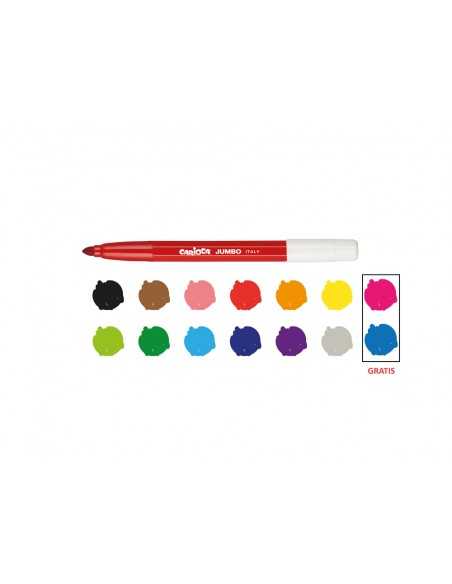 Rotulador carioca jumbo punta gruesa estuche de 12 unidades colores surtidos + 2 gratis Rotulador carioca jumbo punta gruesa estuche de 12 unidades colores surtidos + 2 gratis