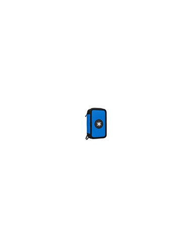 Plumier escolar antartik triple cremallera color azul 36 piezas