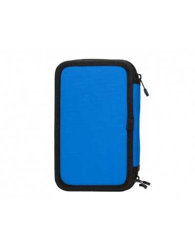 Plumier escolar antartik triple cremallera color azul 36 piezas