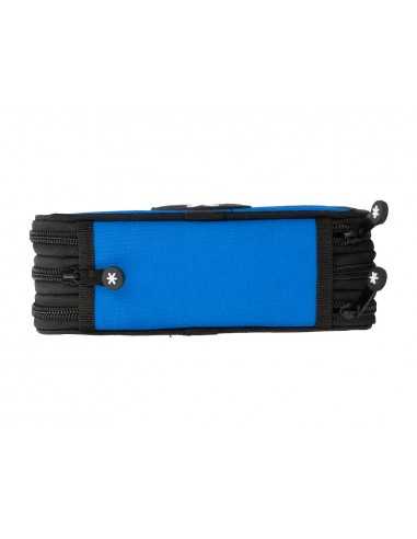Plumier escolar antartik triple cremallera color azul 36 piezas
