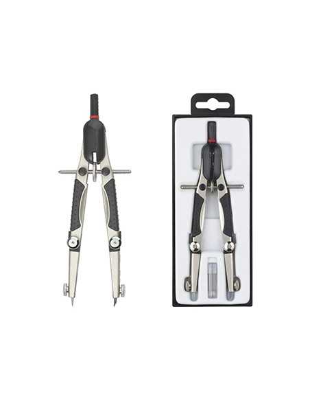 Compas rotring compact micrometrico ajuste rapido longitud 17 cm circunferencia 36 cm