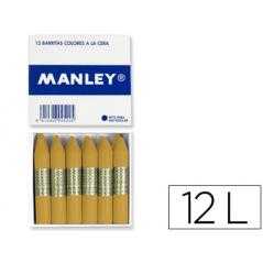Lápices de cera manley unicolor ocre madera caja de 12 n.64