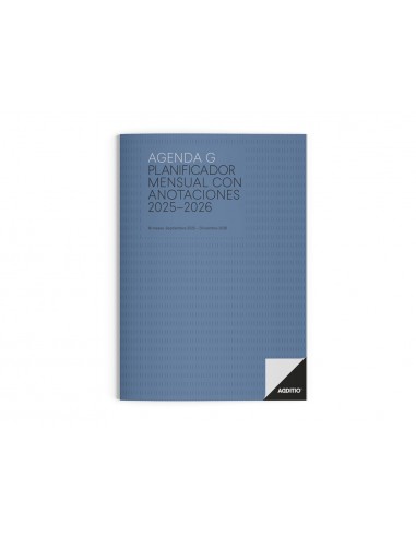 Agenda escolar additio mes a la vista 2025-2026 calendario de planificacion 19,5 x 28,5 cm