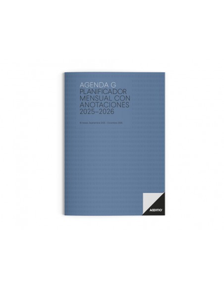 Agenda escolar additio mes a la vista 2025-2026 calendario de planificacion 19,5 x 28,5 cm