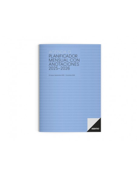 Agenda escolar additio mes a la vista 2025-2026 calendario de planificacion 19,5 x 28,5 cm
