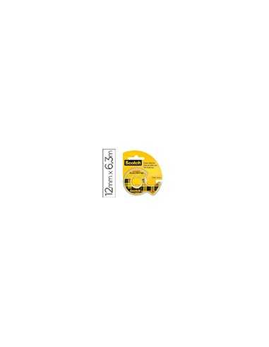 Cinta adhesiva scotch 136-d dos caras 6,3 mt x 12 mm en portarrollo