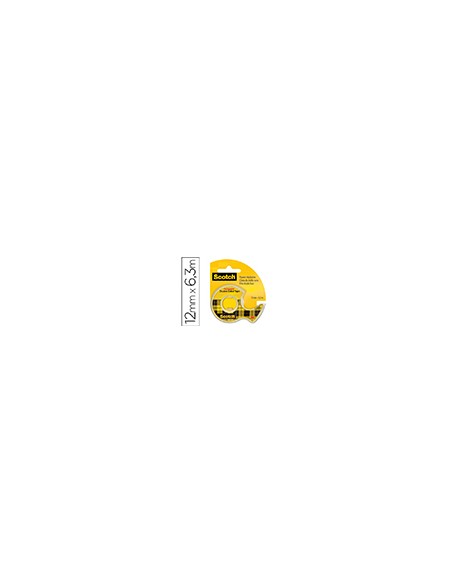 Cinta adhesiva scotch 136-d dos caras 6,3 mt x 12 mm en portarrollo