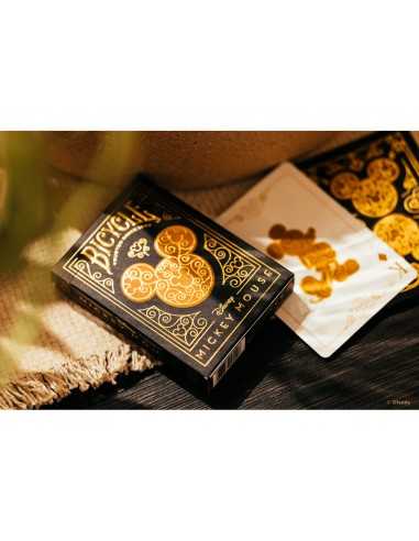 Baraja de cartas bicycle disney black and gold mickey