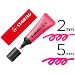 Rotulador stabilo fluorescente 72 rosa neon
