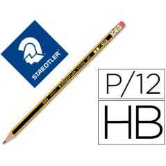 Lapices de grafito staedtler noris n.2 hb con goma de borrar unidad