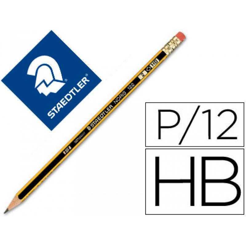 Lapices de grafito staedtler noris n.2 hb con goma de borrar unidad
