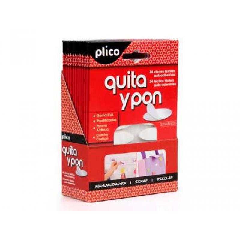Velcro adhesivo ovalado plico quita y pon blister de 24 unidades