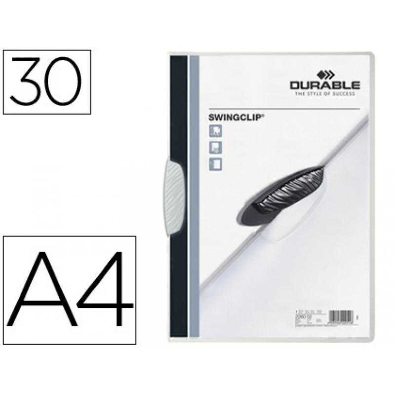 Carpeta swingclip dossier pinza lateral y giratoria blanco din a4 capacidad 30 hojas