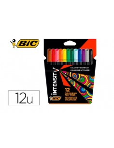 Rotulador bic intensity estuche de 12 colores surtidos