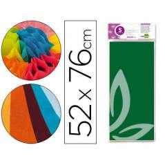 Papel seda liderpapel 52x76cm 18g/m2 bolsa de 5 hojas verde oscuro