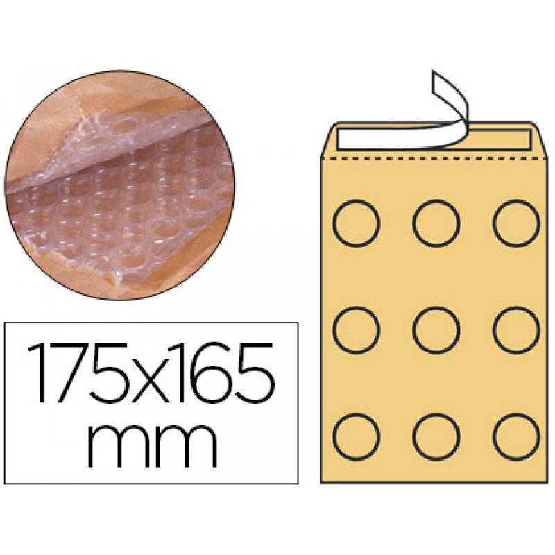 Sobre burbujas crema q-connect cd 175 x 165 mm caja de 100