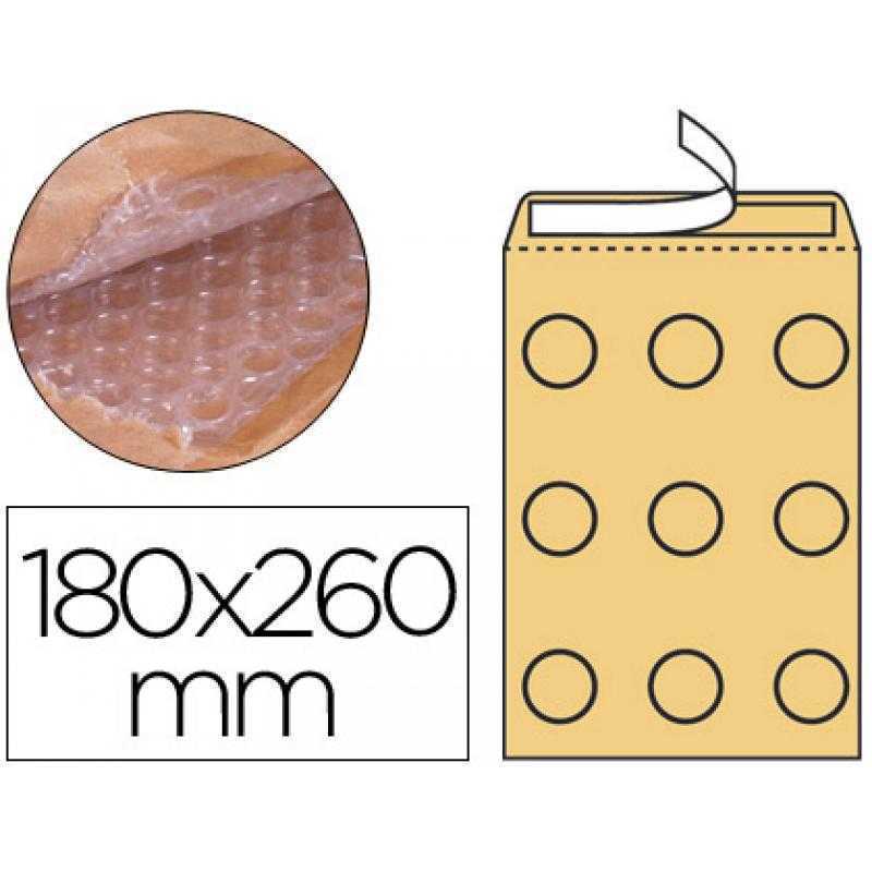 Sobre burbujas crema q-connect d/1 180 x 260 mm caja de 100