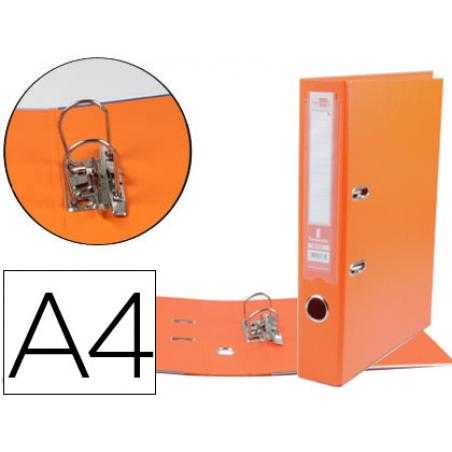 Archivador de palanca liderpapel a4 documenta forrado pvc con rado lomo 52mmnaranja compresor metalico